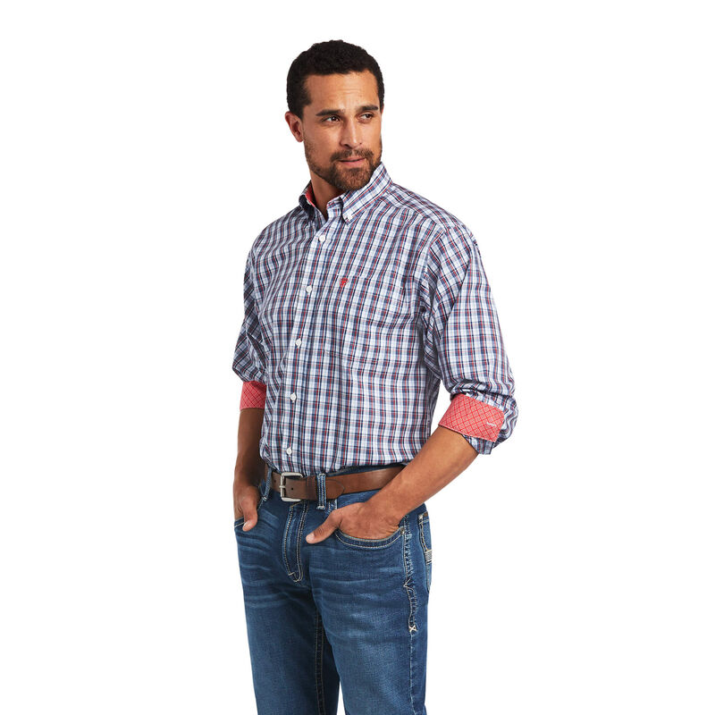 Ariat Hemden Herren - Wrinkle Free Nico Classic Fit Weiß/Blau/Rot ( CSFMD-7160 )
